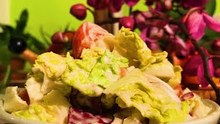 Tomato Radicchio Romaine Salad with Garlic Cashew Dressing  Take 3 [upl. by Stultz281]