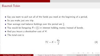 Lecture IV The Demand for Money on NyQuil Part II [upl. by Drhacir]