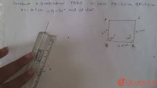 Construct a quadrilateral PQRS in which PQ35 cm Q R25 cm RS41 cm Q75 and R120 [upl. by Asseram783]