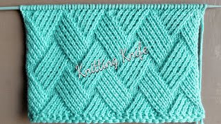 बेहद आसान चटाई बुनाई Very Easy open Basket Weave Knitting Pattern 🧶 [upl. by Nanyk619]