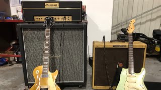 Cranked vintage Marshall JTM45 and Fender Bassman together in stereo demo 1 [upl. by Blaine]