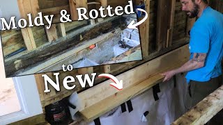 Replacing Rotted Sill Plate amp Joist Under a Load Bearing Wall  1930s Farmhouse Renovation ep 55 [upl. by Hafeetal]