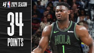 Zion Williamson PUTS ON A SHOW 34 POINTS vs Clippers 🔥 FULL Highlights [upl. by Llib78]