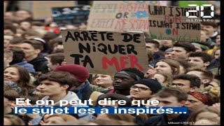 Manifestations pour le climat Nos pancartes préférées [upl. by Nesyla825]