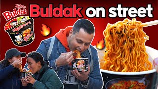 🔥 SPICY BULDAK NOODLES MUKBANG CHALLENGE 🔥 samyang ramen on hongdae street food [upl. by Olbap530]