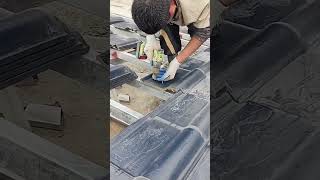 Installation process of waterproof glazed tiles on house roof [upl. by Fujio]