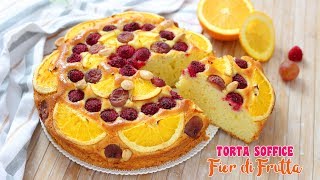 TORTA FIOR DI FRUTTA ALLO YOGURT  ALTA E SOFFICE  Ricetta Facile Senza Burro [upl. by Ylirama712]