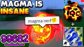 This MAGMA COMBO Has The MOST INSANE Damage EVER Blox Fruits [upl. by Rosalynd456]