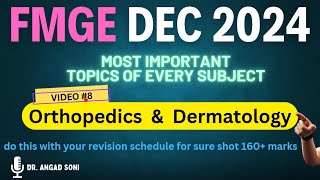 8 Orthopedics amp Dermatology  IMPORTANT Topics for FMGE Dec2024 exam fmge2024 neet medicaltest [upl. by Akcinehs813]