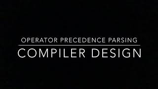 Operator precedence Parser  Compiler Design  Tamil [upl. by Ayifas]