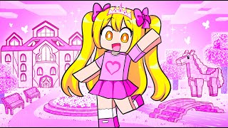 Minecraft But I Can Only Build With PINK [upl. by Kcirdled]