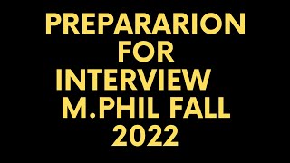 preparation for interview Mphil admission fall 2022 IUB  Islamia University Bahawalpur [upl. by Ettena]