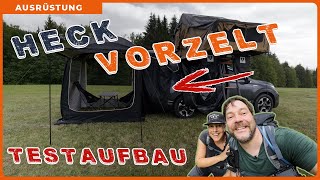 Mit dem SUV Camping geht das   Heck Vorzelt Testaufbau camping [upl. by Litman]