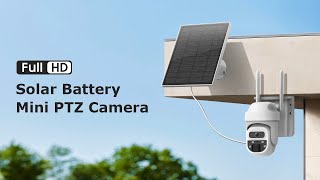 SECTEC New Solar Battery Powered Outdoor Mini PTZ Camera [upl. by Kristos383]