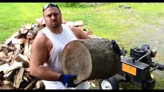 🔥 DIY Firewood Splitting With A Gas Powered Hydraulic Wood Splitter [upl. by Leban]