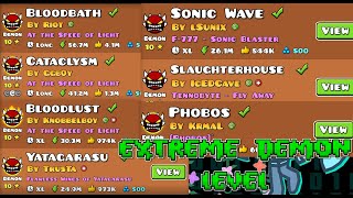 Geometry Dash Completing All My Demon Levels [upl. by Agnot963]