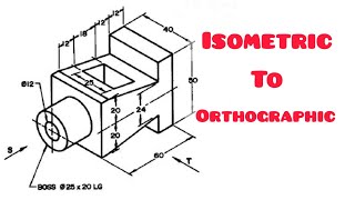 Orthographic projection in  Technical drawing  Engineering drawing [upl. by Yllus336]