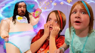 DAD accidentally eats MAGiC BABY PUFFS Adley amp Niko turn into MEGA BABiES with crazy Super Powers [upl. by Ramalahs]