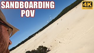 Sandboarding POV 4K 60FPS Moreton Island Sand Dunes  NonCopyright [upl. by Anayrb]