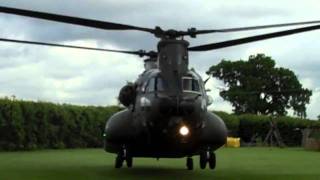 Chinook landing at St Marys School Burghfield Berkshire [upl. by Jerrilyn676]