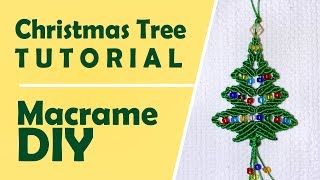 Macramé Hanging Christmas Tree 🎄 Tutorial by Macrame School [upl. by Redford]