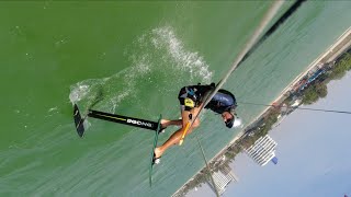 Kitesurf Kitefoil session  jumping sitting crashing HuaHin beach Thailand Gong Foil [upl. by Rehposirhc]