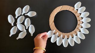 Beautiful Wall Hanging Craft Using Plastic Spoons  Paper Craft For Home Decoration  DIY Wall Decor [upl. by Jamila]