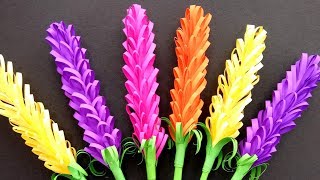 How to make Beautiful lavender paper flowers  Very Easy DIY Crafts [upl. by Jane]