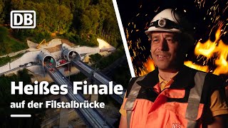 Finale auf der Filstalbrücke  Deutsche Bahn schweißt die letzten Gleise [upl. by Daberath]