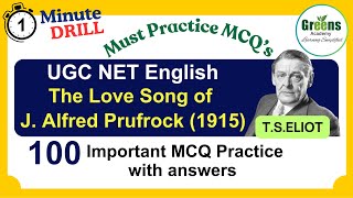 quotThe Love song J Alfred quot by TSELIOT  UGCNET  SET English MCQ Practice quiz  UPSC English [upl. by Quartas876]