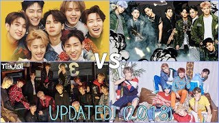 UPDATED EXO vs BTS vs Got7 vs SEVENTEEN Ranking in different categories [upl. by Atiker629]