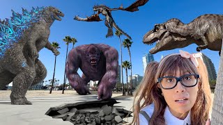 Godzilla vs Kong vs TRex vs Dragon Ultimate Monster Battle Stories for Kids [upl. by Lunsford301]