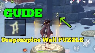 Dragonspine Wall Puzzle Guide  Ancient Ruin Plate  Genshin Impact  Tleoxrun [upl. by Annayar]