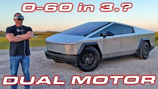 Cybertruck Dual Motor Review  060 MPH amp 14 Mile Performance Testing [upl. by Eben]