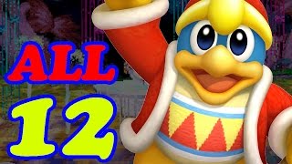 Kirby Triple Deluxe  Kirby Fighters Z  All 12 King Dedede Boss Fights on Very Hard Final Boss [upl. by Yeldar659]