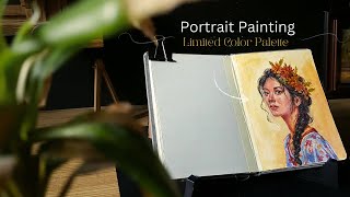 Portrait Painting  Using Limited Color Palette [upl. by Nawuj]