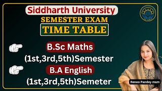 BSc Maths1st3rd5thSemester TimeTable ampBA English1st3rd5thSemeter Time table By Renoo Mam [upl. by Einnos]