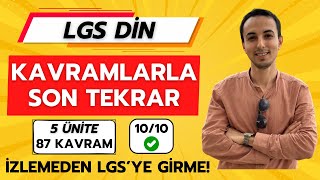 LGS DİN KAVRAMLARLA SON TEKRAR  İzlemeden LGSye Girme 2024lgs [upl. by Idnarb]