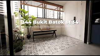 Home Tour  4 Room HDB  Executive Maisonette  Modern Scandinavian  344 Bukit Batok st 34 [upl. by Aneda]