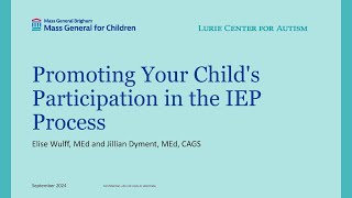 Promoting Your Childs Participation in the IEP Process  Coffee Convo Sept 2024 [upl. by Narut]