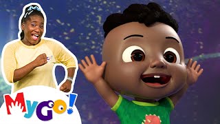 The Stretching and Exercise Song  CoComelon  Nursery Rhymes  MyGo Sign Language For Kids  ASL [upl. by Gaivn80]