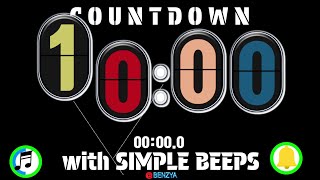 10 minute countdown bounce circle flip clock with simple beeps timer alarm🔔 [upl. by Aliab]