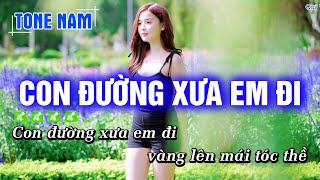 Karaoke Con Đường Xưa Em Đi  Tone Nam Dễ Hát Nhất  Hoàng Dũng Karaoke [upl. by Bengt]