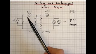 Wirkungsgrad und Leistung am Transformators berechnen [upl. by Terrab]