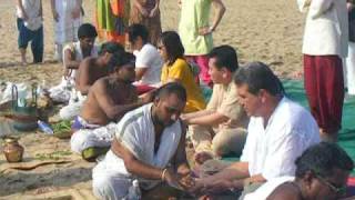 Tarpanam Ritual At Besant Nagar Beach [upl. by Katrina]