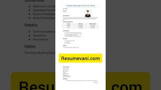 Fresher Resume Format In Word resume [upl. by Hesky]