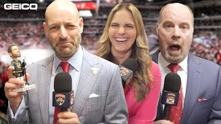 Lucky Bobbleheads Evil Spirits Hairstyles  Panthers Broadcasters Share Playoff Superstitions [upl. by Labotsirhc]