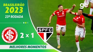 INTERNACIONAL 2 X 1 SÃO PAULO  MELHORES MOMENTOS  23ª RODADA BRASILEIRÃO 2023  geglobo [upl. by Dusza]