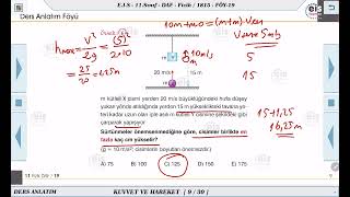 11 Sınıf Fizik  Kuvvet ve Hareket İtme ve Çizgisel Momentum  19 🔩 [upl. by Okuy783]