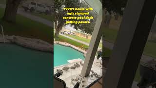 1990s SW FL home with UGLY stamped concrete pool deck gets paver update [upl. by Ikceb]